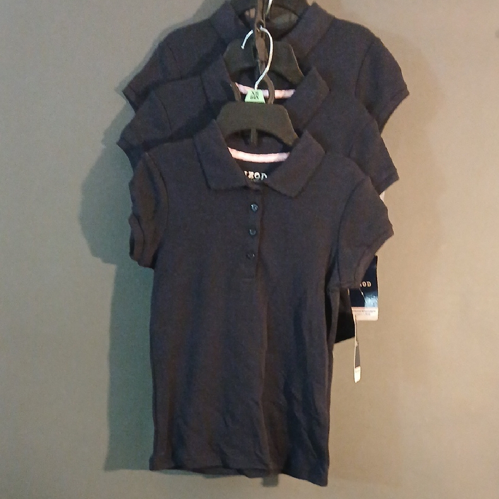 3pk NWT IZOD Approved Schoolwear NAVY Blue Polo Shirt Size: XS 6 Girls